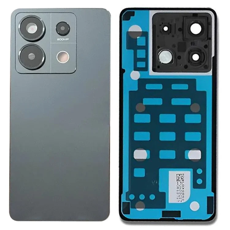 For Xiaomi Redmi Note 13 Pro 5G Back Battery Housing Cover with Camera Ring Lens Cover Spare Part - Black