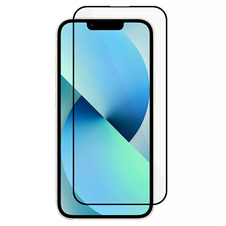 Massenware für iPhone 13 Bildschirmschutz, antistatischer Seidendruck, schwarze Bögen, hochwertige Aluminium-Silizium-Glasfolie