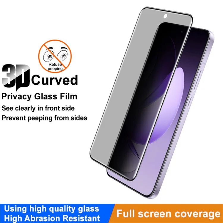 Film de protection d'écran en verre trempé anti-espion pour Oppo Reno13 Pro 5G, couvrant tout l'écran.