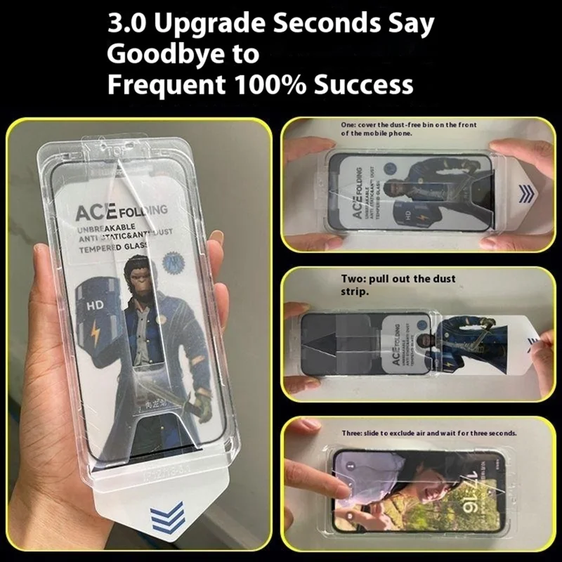 ESHMILY For iPhone 15 Pro Screen Protector 2.5D High Aluminium-Silicon Glass Anti Spy Film with Easy Installation Tool