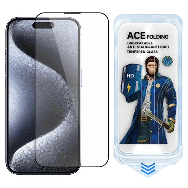 ESHMILY For iPhone 15 Pro Screen Protector 2.5D High Aluminium-Silicon Glass Clear Film with Easy Installation Tool