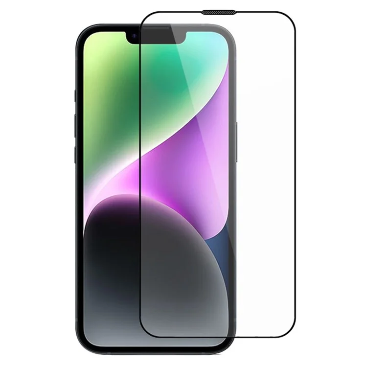 Protector de pantalla para iPhone 14 Plus / 13 Pro Max de ESHMILY, vidrio de aluminio-silicio con impresión de seda 2.5D, con herramienta de instalación fácil.