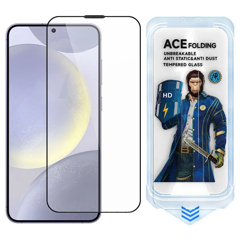 ESHMILY لجهاز Samsung Galaxy S25+ / S24+ واقي شاشة من الزجاج الشفاف عالي السيليكون والألومنيوم 2.5D مع أداة تركيب سهلة
