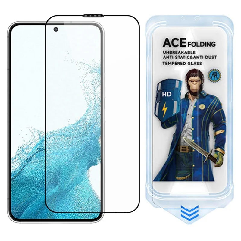 ESHMILY Displayschutzfolie für Samsung Galaxy S23 / S22 5G, 2,5D Hochaluminium-Silizium-Glas, Seidendruck-Film mit Montagewerkzeug