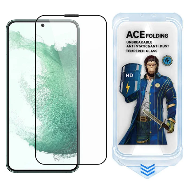 ESHMILY Displayschutzfolie für Samsung Galaxy S23+ / S22+ 5G 2,5D Hochaluminium-Silizium-Glas Seidendruckfilm mit Montagewerkzeug