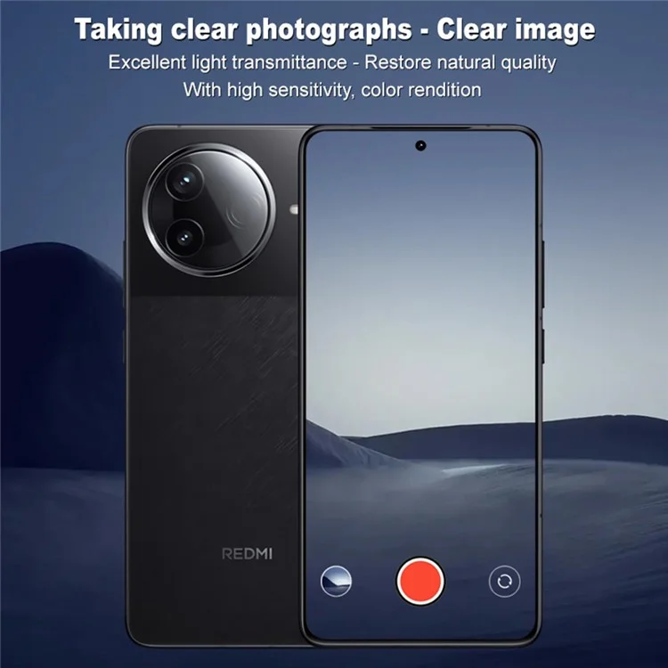 IMAK для Xiaomi Redmi K80 5G Защитная пленка из закаленного стекла для объектива камеры HD Clear Lens Film (черная версия)