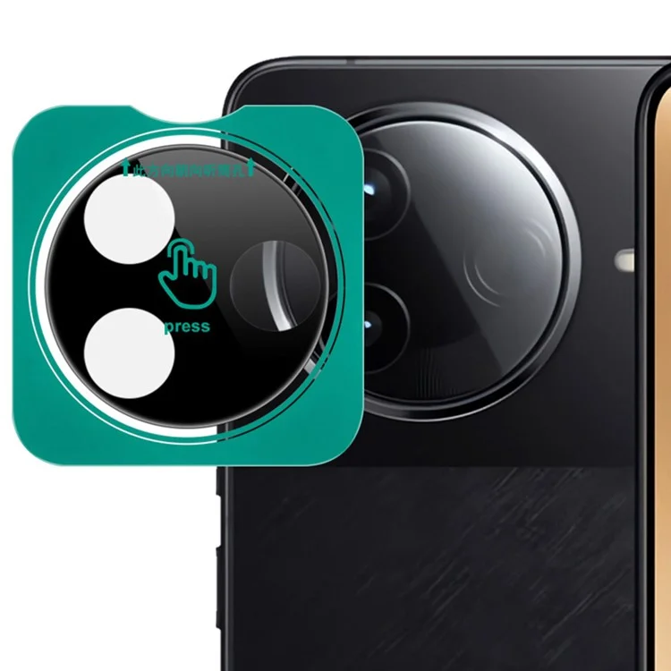 IMAK pour Xiaomi Redmi K80 5G Protecteur d'objectif en verre trempé avec cadre d'auto-positionnement (version noire)