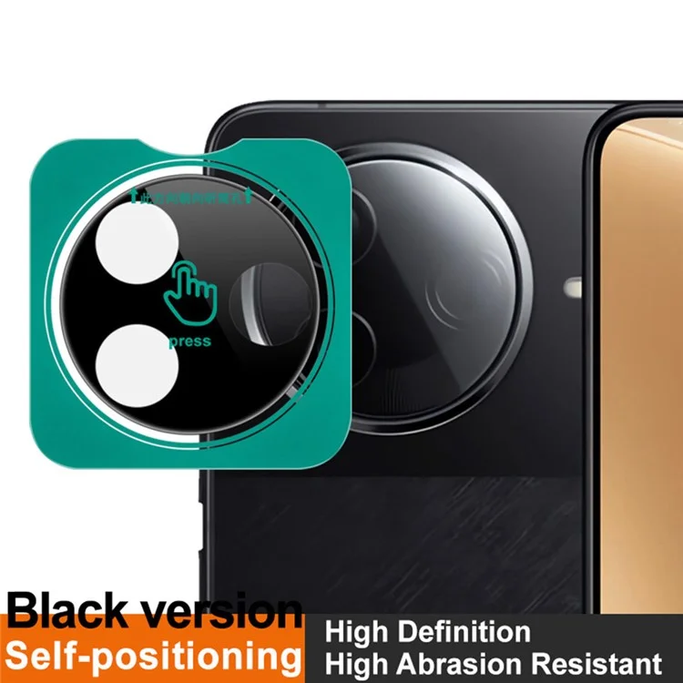 IMAK pour Xiaomi Redmi K80 5G Protecteur d'objectif en verre trempé avec cadre d'auto-positionnement (version noire)