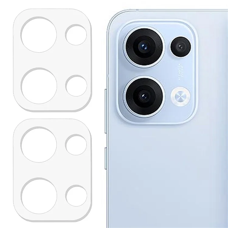 2 piezas para Oppo Reno13 5G (Global) Protector de lente de cámara Película de vidrio templado de borde curvo 3D anti-arañazos
