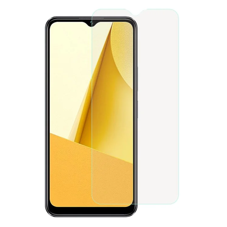 Película de Vidro Temperado Anti-Explosão para vivo Y16 4G, Protetor de Tela HD Transparente com Borda Curva de 0,3 mm e Resistente a Arranhões