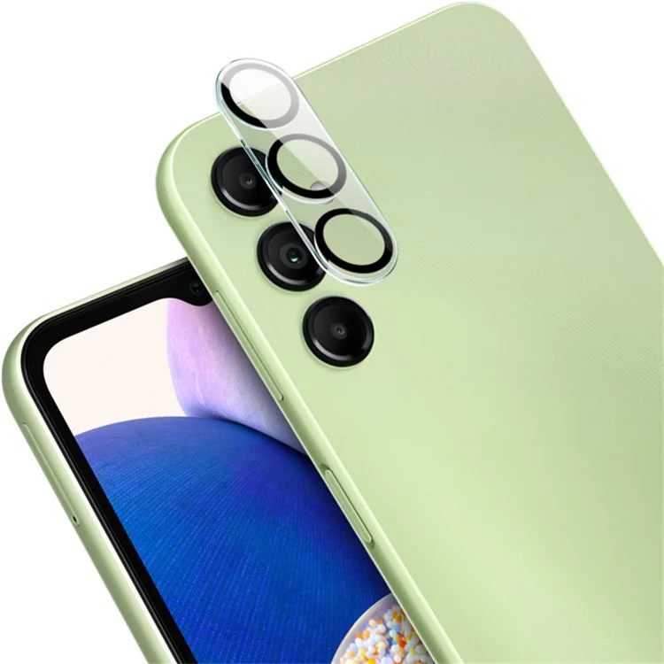 Protecteur d'objectif en verre trempé IMAK pour Samsung Galaxy A14 5G / 4G / A34 5G / M34 5G / F15 5G / M15 5G, couvercle d'objectif en acrylique (design cercle noir)