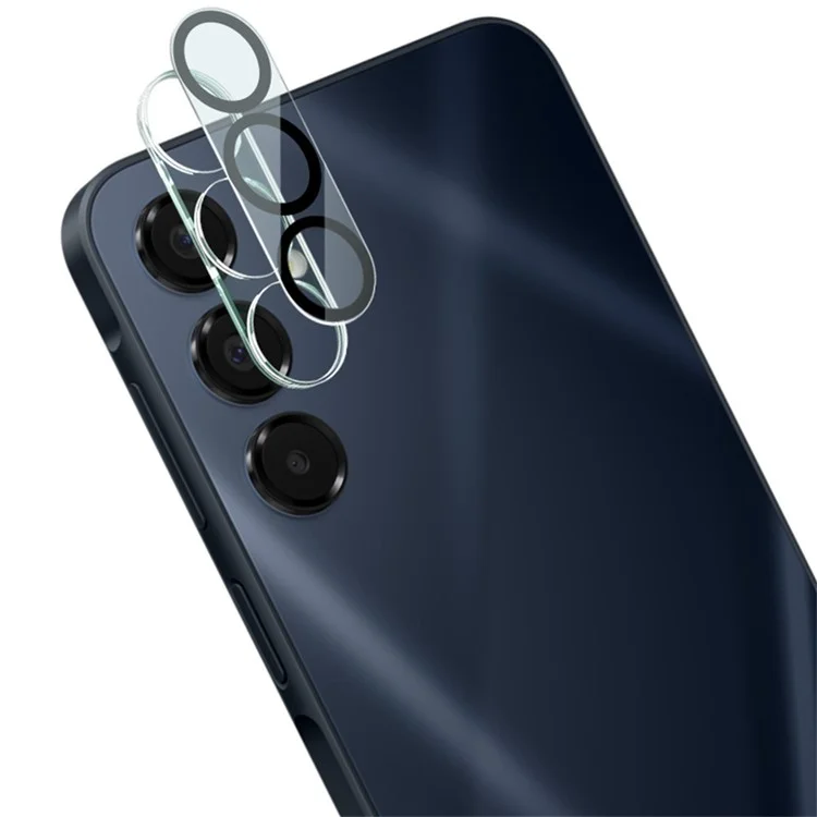 IMAK para Samsung Galaxy A16 4G / 5G Protetor de lente de câmera de vidro temperado + Tampa de lente acrílica (design de círculo preto)