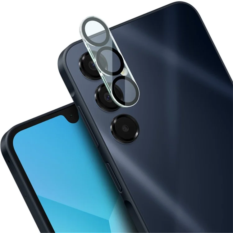 IMAK para Samsung Galaxy A16 4G / 5G Protetor de lente de câmera de vidro temperado + Tampa de lente acrílica (design de círculo preto)