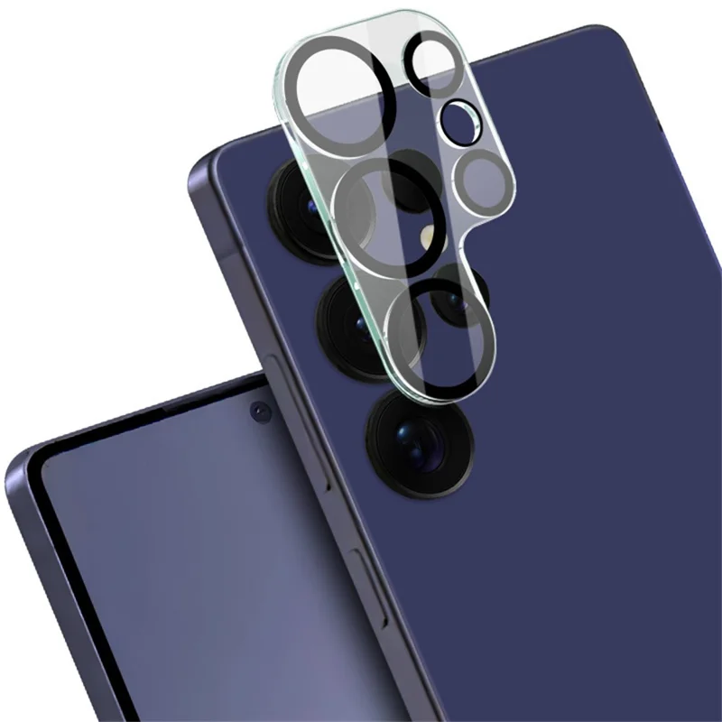 IMAK For Samsung Galaxy S25 Ultra Tempered Glass Camera Lens Protector + Acrylic Lens Cap (Black Circle Design)