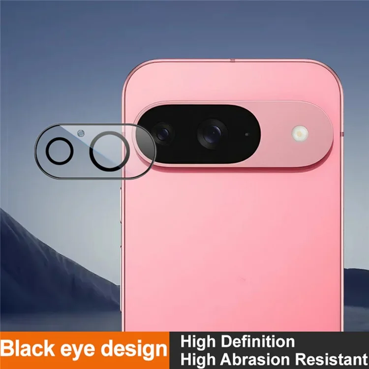 IMAK pour Google Pixel 9 Protecteur d'objectif de caméra en verre trempé (Version noire)