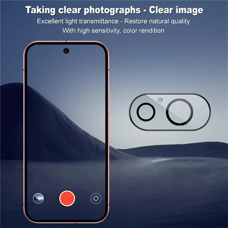 IMAK pour Google Pixel 9 Protecteur d'objectif de caméra en verre trempé (Version noire)