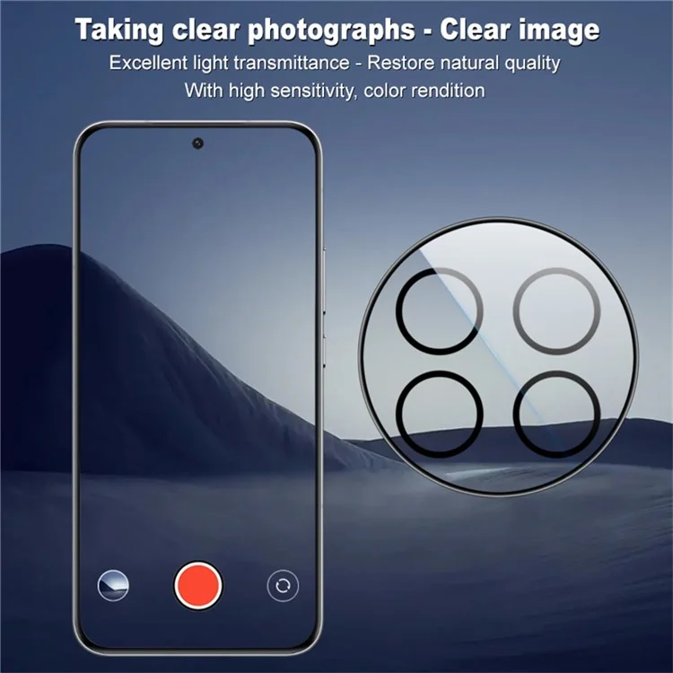 IMAK Pour Honor Magic7 Pro 5G Protecteur d'objectif de caméra Film en verre trempé (Version noire)