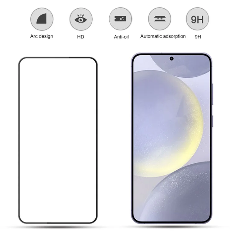 MOCOLO 25 unidades para protetor de tela de tela completa Samsung Galaxy S25 Vidro temperado com borda de impressão em seda - Preto