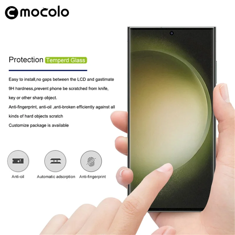 MOCOLO 25Pcs For Samsung Galaxy S23 Ultra Screen Protector 3D Curved Tempered Glass Film