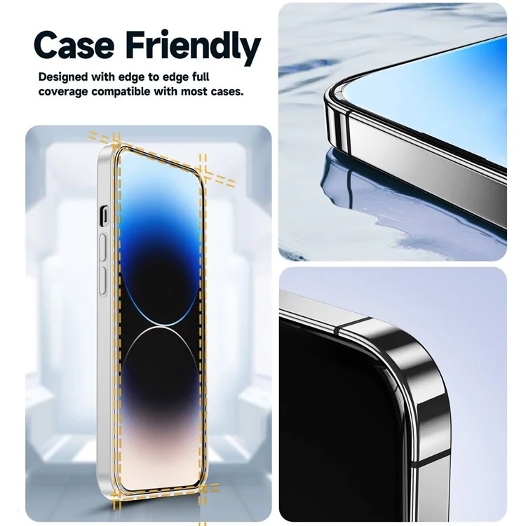 Protector de pantalla de vidrio templado HD transparente para iPhone 13 Pro Max con herramienta de eliminación automática de polvo