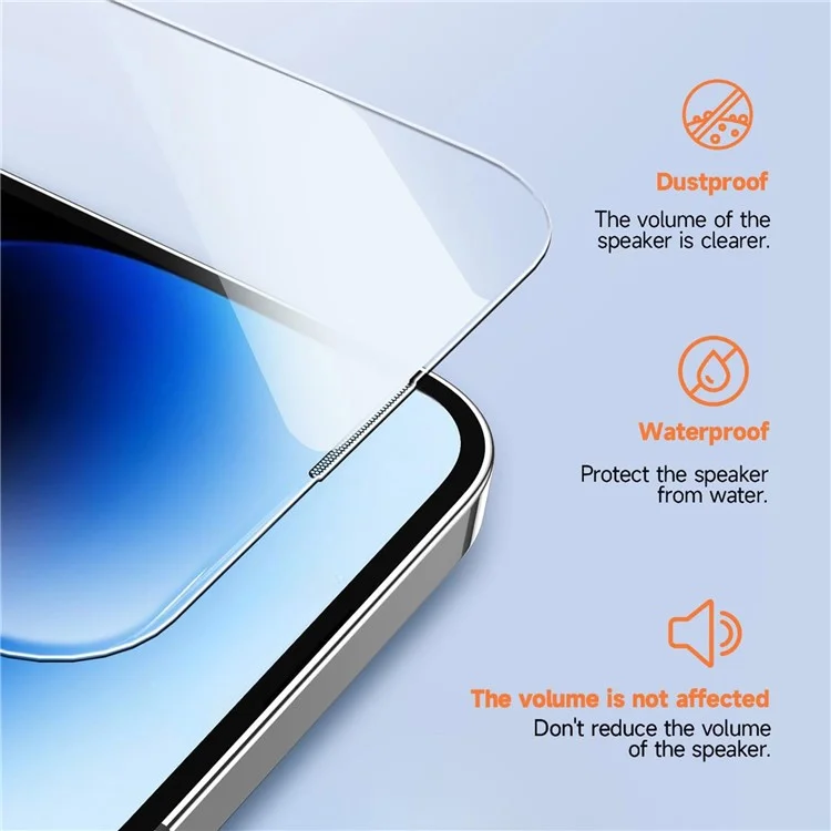 Protector de pantalla de vidrio templado HD transparente para iPhone 13 Pro Max con herramienta de eliminación automática de polvo