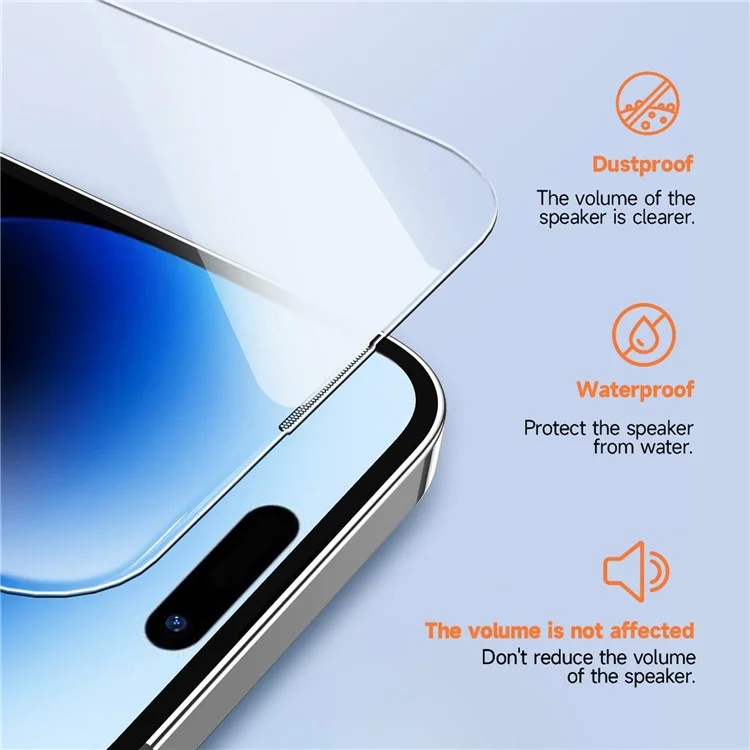 Protecteur d'écran en verre trempé HD transparent pour iPhone 16 Plus avec outil de retrait automatique de la poussière