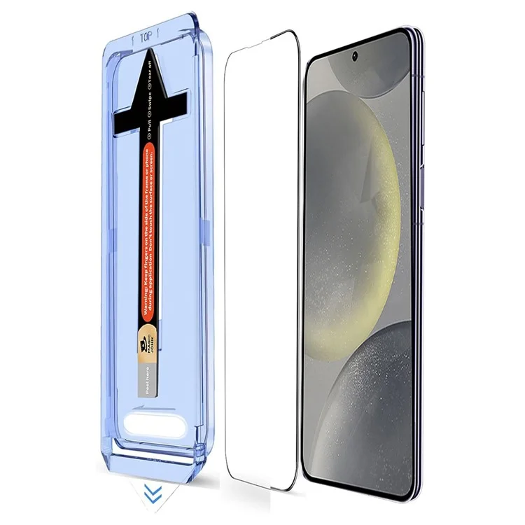 Protector de pantalla de cristal templado HD claro para Samsung Galaxy S24+ con herramienta de eliminación automática de polvo