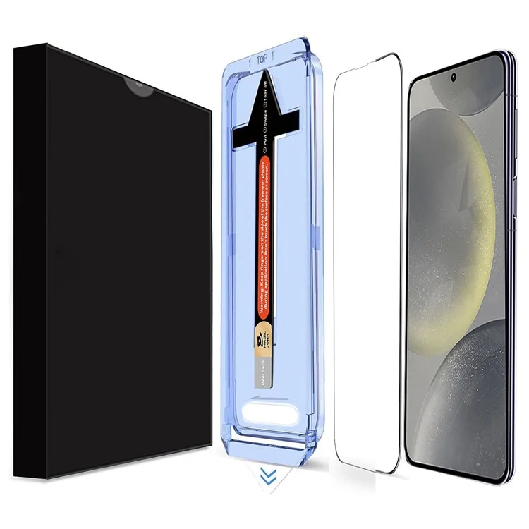 Protector de pantalla de cristal templado HD claro para Samsung Galaxy S24+ con herramienta de eliminación automática de polvo