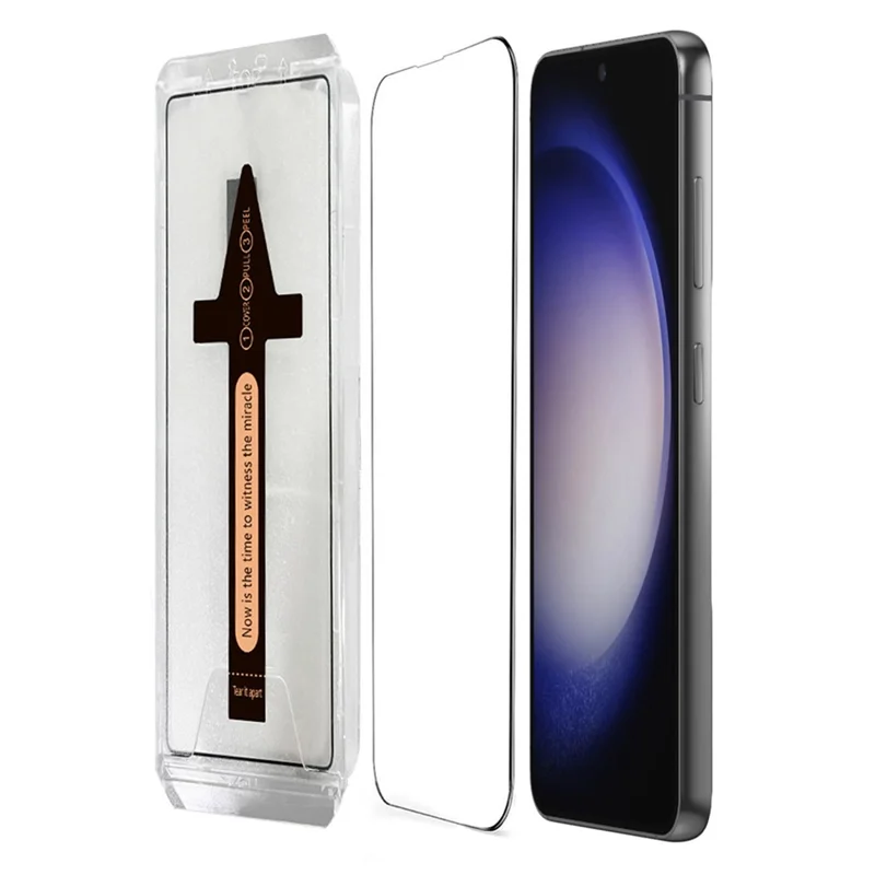 För Samsung Galaxy S23+ Hårtglas HD-klar skärmskydd med automatisk dammavlägsningsverktyg