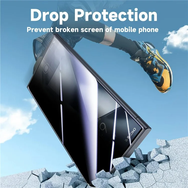 Für Samsung Galaxy S24 Anti-Spion Gehärtetes Glas Bildschirmschutz mit automatischem Staubentfernungswerkzeug