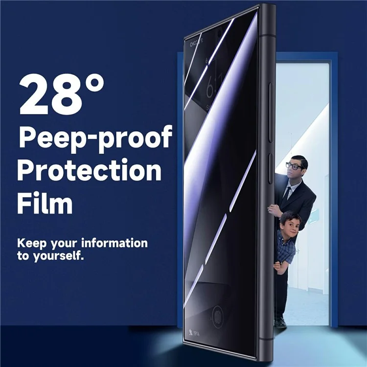 Für Samsung Galaxy S24 Anti-Spion Gehärtetes Glas Bildschirmschutz mit automatischem Staubentfernungswerkzeug