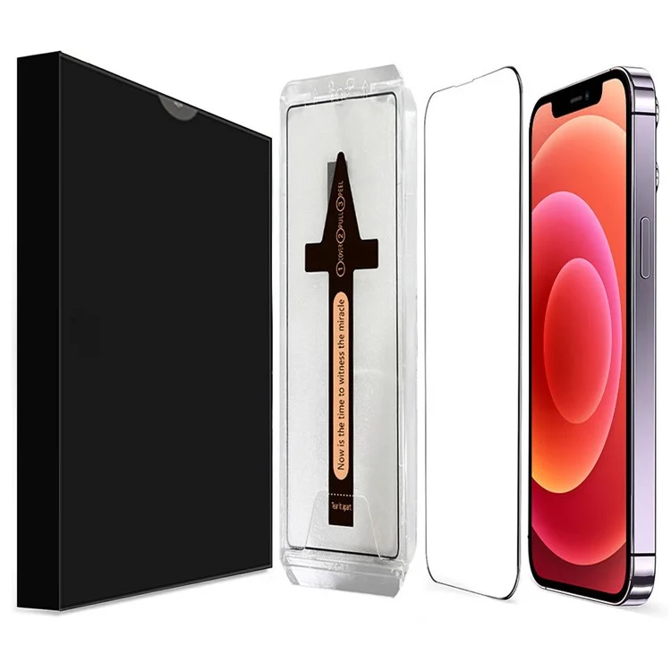 Для iPhone 12 Pro / 12 закаленное стекло HD Clear Screen Protector с автоматическим инструментом для удаления пыли
