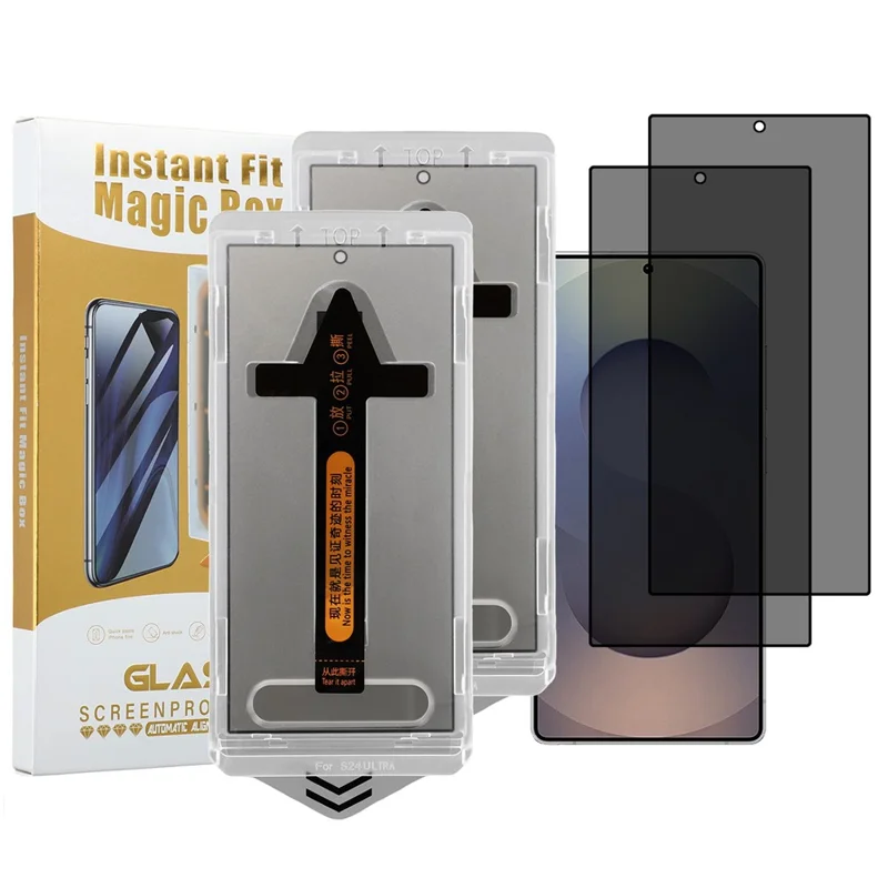 2Pcs For Samsung Galaxy S25 Ultra Anti Spy High Aluminium Silicon Glass Screen Protector (Fingerprint Unlock)