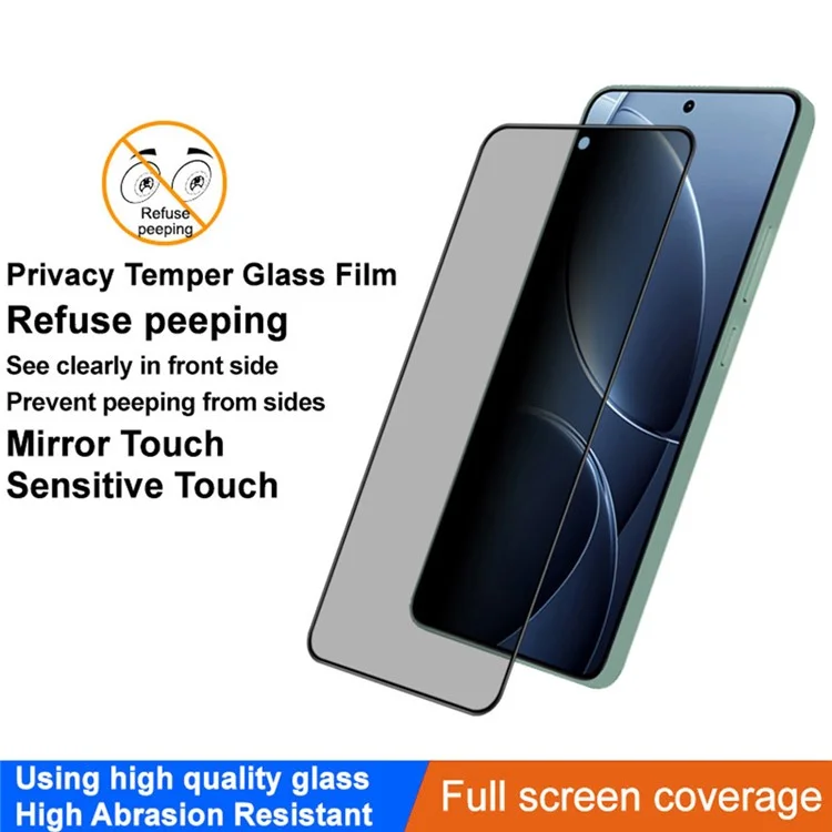 IMAK Anti-Peep-Folie für Xiaomi Redmi K80 5G / K80 Pro 5G / K80 Pro Champion Edition, gehärteter Glas-Bildschirmschutz mit Vollflächenabdeckung