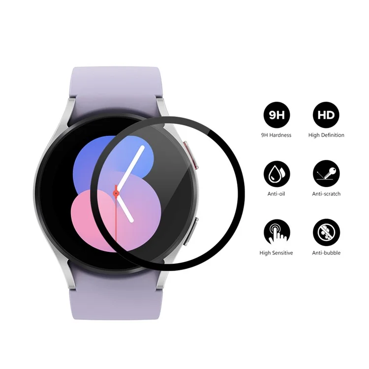 ENKAY HAT PRINCE Набор из 2 шт. Защитное стекло для экрана Samsung Galaxy Watch 5 40mm, устойчивое к царапинам, 9H, шелкографическая печать, полное покрытие, HD экран