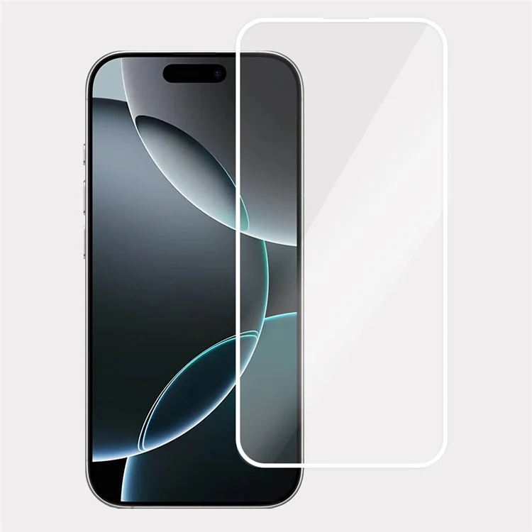Protetor de tela para iPhone 16 Pro, adesivo completo, bordas eletrodepositadas em branco, alta alumínio, filme de vidro de silicone.