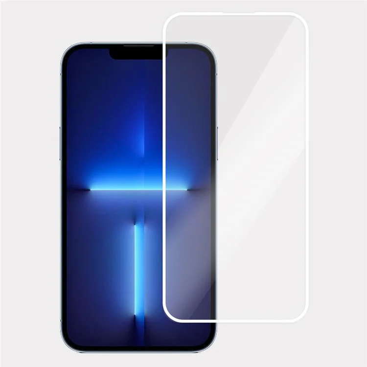Protecteur d'écran pour iPhone 14 / 13 Pro / 13 Bord électroplaqué blanc Full Glue Aluminum Silicone Glass Film