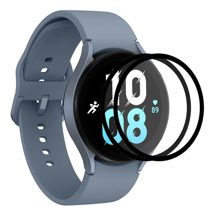 ENKAY HAT PRINCE Set de 2 films de protection d'écran en verre trempé ultra-clair pour Samsung Galaxy Watch 5 44mm, film protecteur d'écran anti-rayures 9H avec impression en soie, couvrant l'écran dans sa totalité