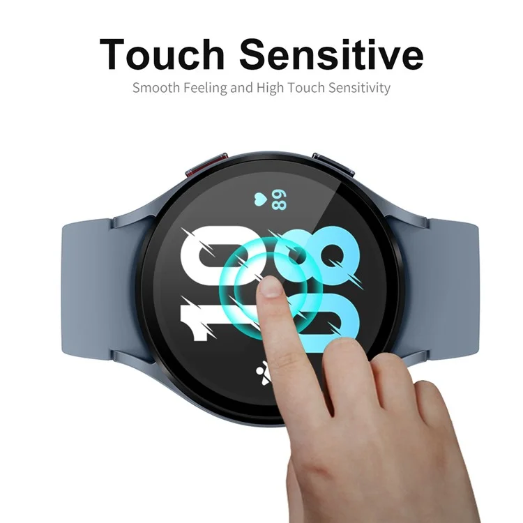 ENKAY HAT PRINCE Set de 2 films de protection d'écran en verre trempé ultra-clair pour Samsung Galaxy Watch 5 44mm, film protecteur d'écran anti-rayures 9H avec impression en soie, couvrant l'écran dans sa totalité