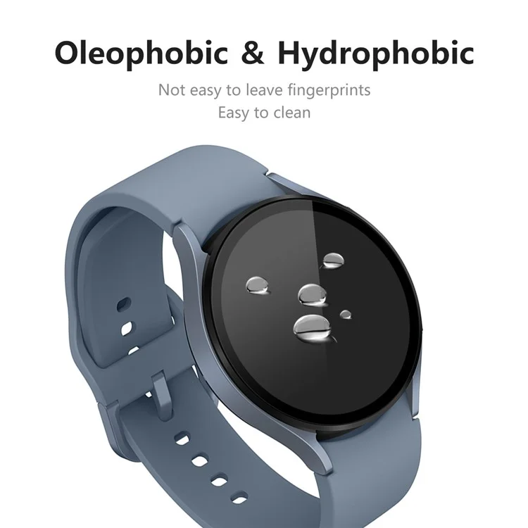 ENKAY HAT PRINCE Set de 2 films de protection d'écran en verre trempé ultra-clair pour Samsung Galaxy Watch 5 44mm, film protecteur d'écran anti-rayures 9H avec impression en soie, couvrant l'écran dans sa totalité