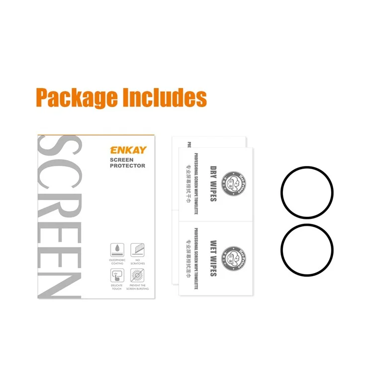 ENKAY HAT PRINCE Set de 2 films de protection d'écran en verre trempé ultra-clair pour Samsung Galaxy Watch 5 44mm, film protecteur d'écran anti-rayures 9H avec impression en soie, couvrant l'écran dans sa totalité