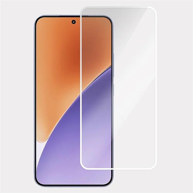 Protezione schermo per Xiaomi 15 con bordo bianco elettroplaccato in alluminio ad alta resistenza, in vetro silicone con colla full-glue (sblocco con impronta digitale)