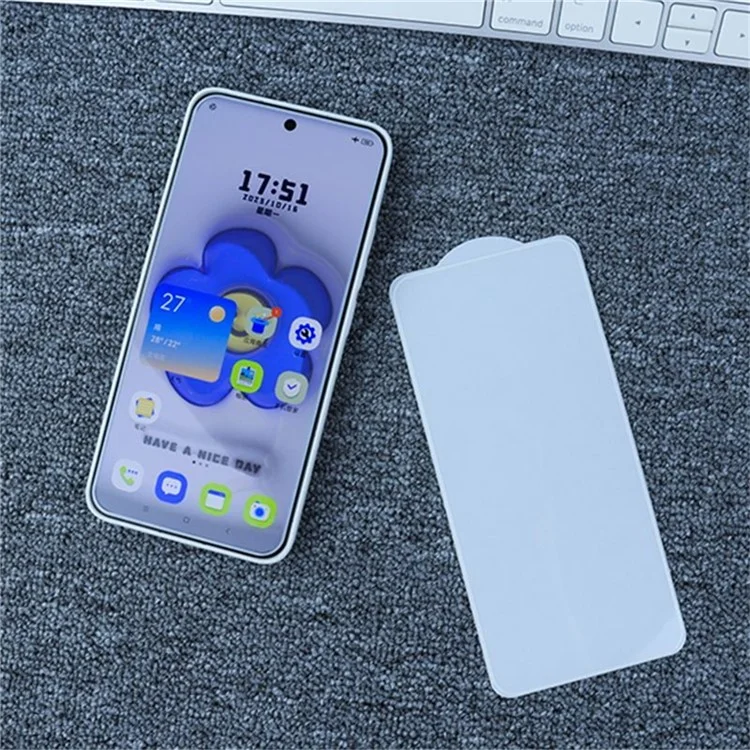 Protecteur d'écran pour vivo X200 Pro mini 5G, colle totale, bords blancs électroplaqués en aluminium de haute qualité, film en verre de silicone.