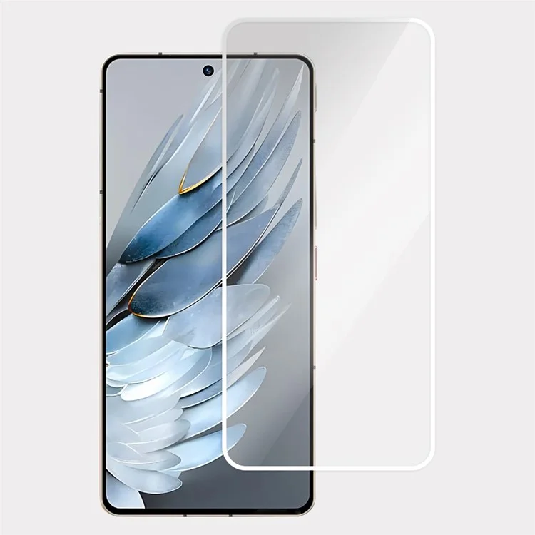 Protetor de tela para ZTE nubia Z60S Pro 5G / Z50S Pro 5G, com cola total, borda metalizada branca, alta película de vidro de silicone de alumínio.
