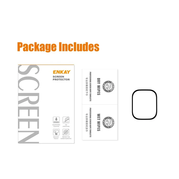 ENKAY HAT PRINCE Per Apple Watch Ultra 2 / Ultra 49mm Protezione Schermo in Vetro Temperato Seta Stampa 9H Copertura Totale HD Screen Film