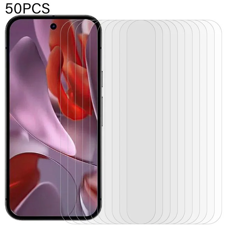 50 piezas de protector de pantalla de vidrio templado ultra claro con pegamento completo para Google Pixel 9a