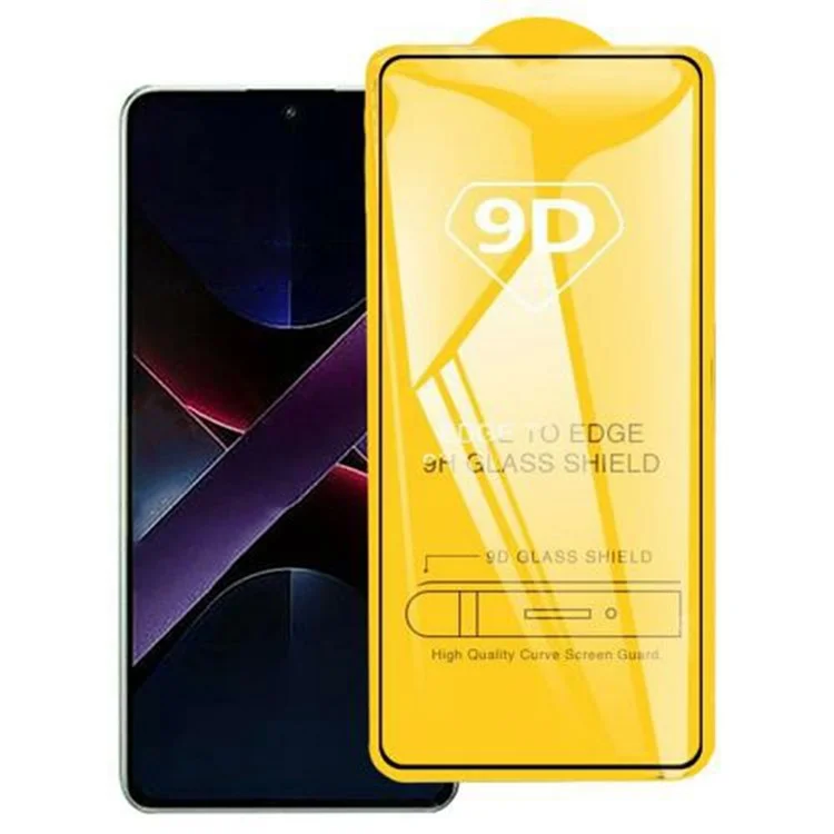 Protector de pantalla para Xiaomi Poco X7 Pro 5G, película de vidrio templado con pegamento en los lados y cobertura completa 9D.