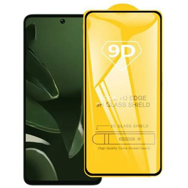 Protector de pantalla para Xiaomi Poco M7 Pro 5G, película de vidrio templado de cobertura completa con pegamento en los lados 9D