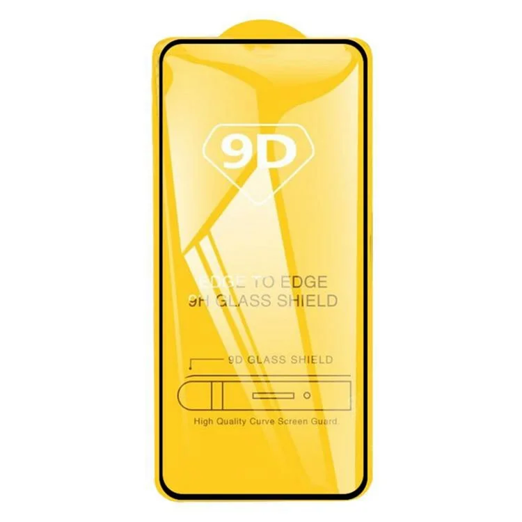 Protector de pantalla para Xiaomi Poco M7 Pro 5G, película de vidrio templado de cobertura completa con pegamento en los lados 9D