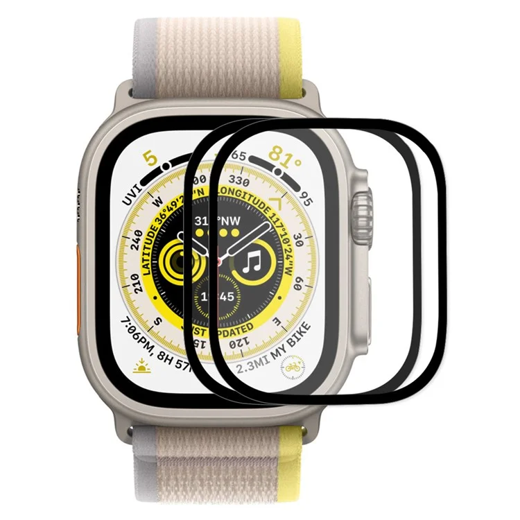 ENKAY HAT PRINCE 2Pcs / Set Protetor de Tela de Vidro Temperado para Apple Watch Ultra 2 / Ultra 49mm 9H HD Filme de Tela de Seda Impressa